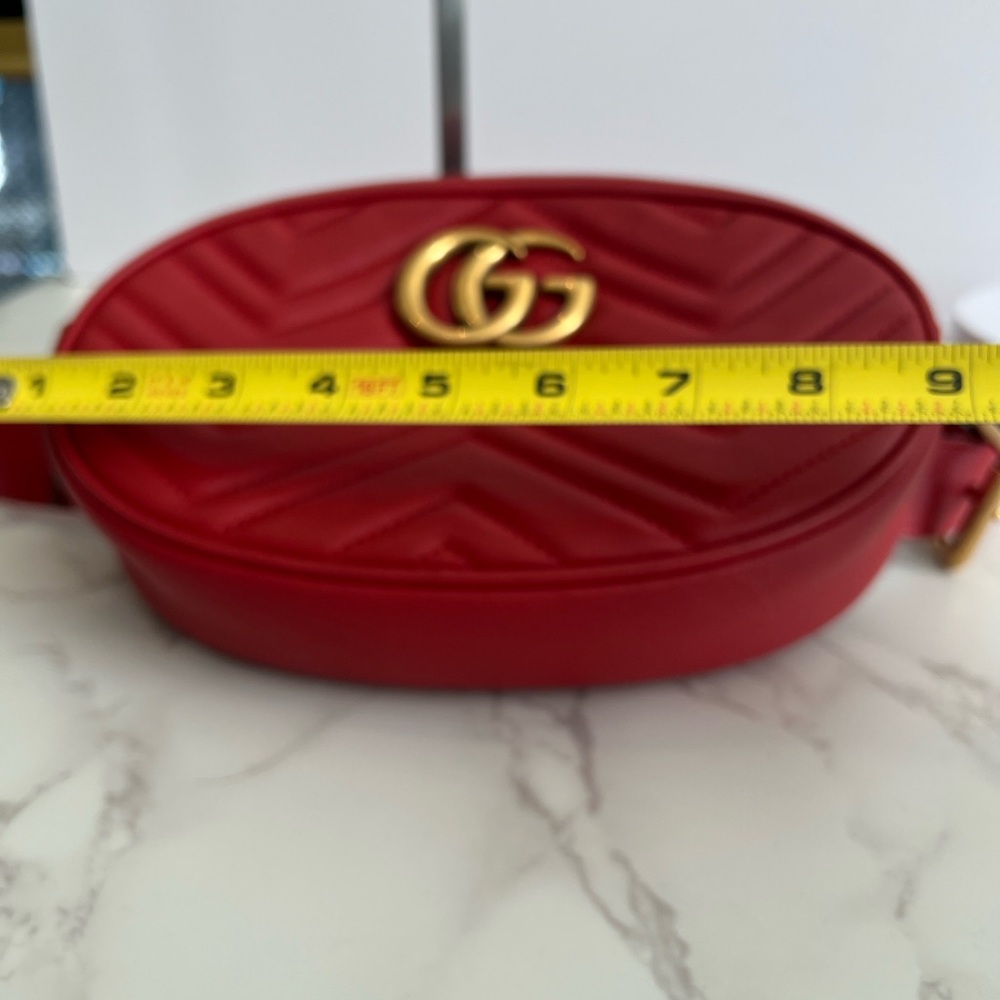Gucci Red Marmont Belt Bag - Picture 7 of 9